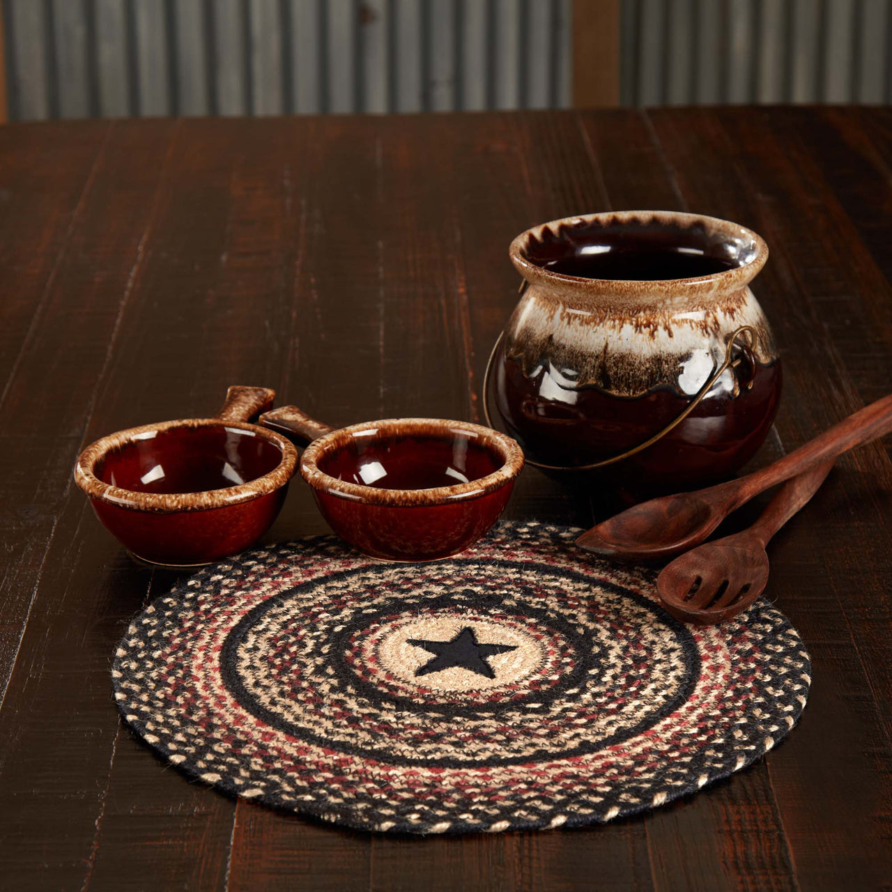 Colonial Star Jute Trivet 15" VHC Brands - The Fox Decor