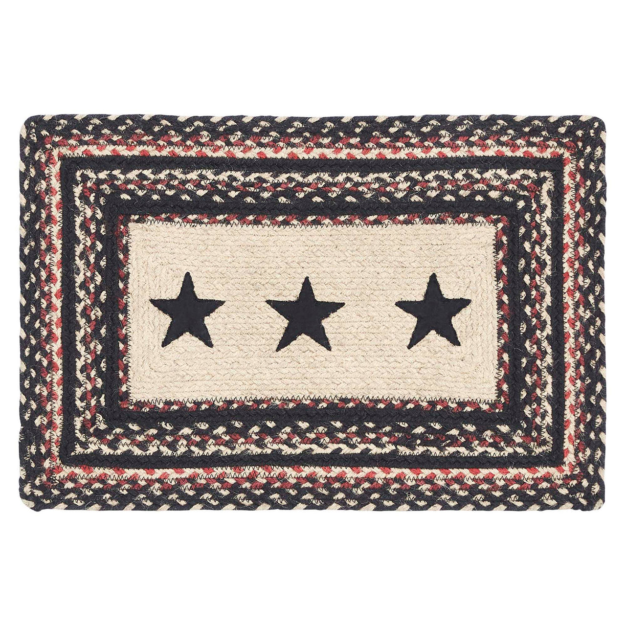 Colonial Star Jute Braided Rect Placemat 12"x18" VHC Brands