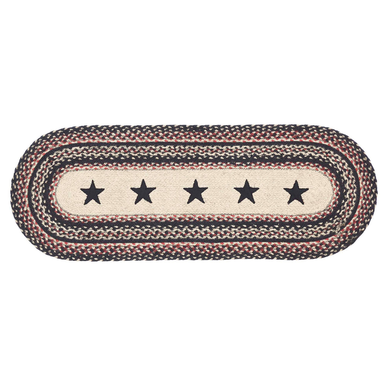 Colonial Star Jute Braided Runner Oval 13"x36" VHC Brands