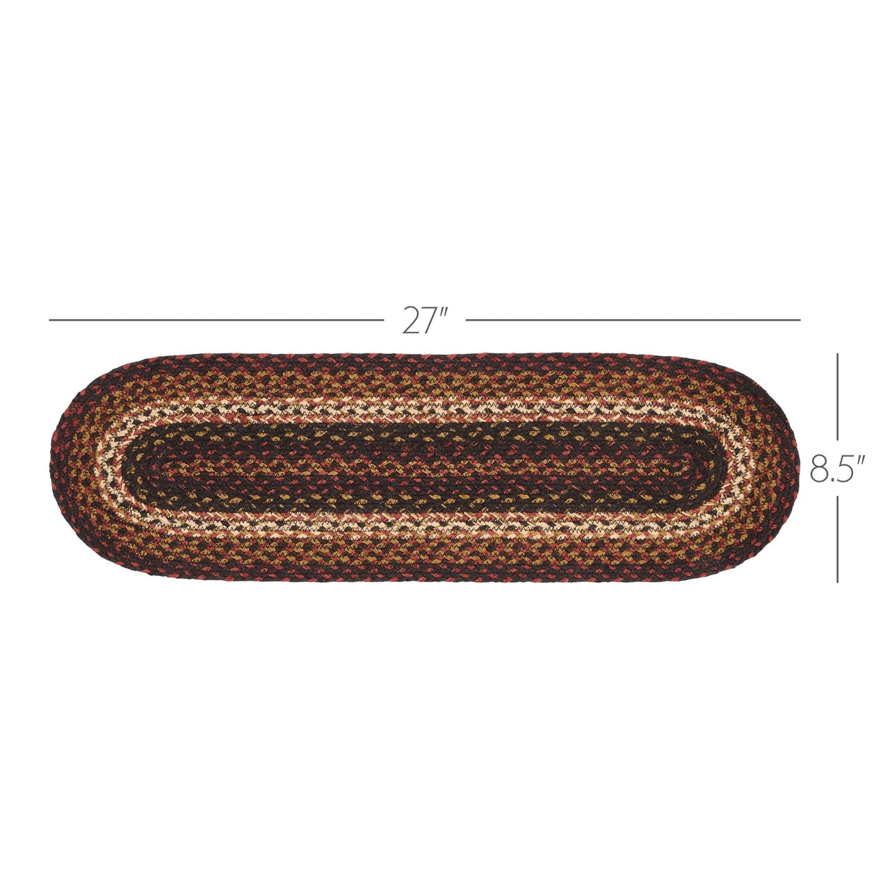 Beckham Jute Stair Tread Oval Latex 8.5x27 VHC Brands - The Fox Decor