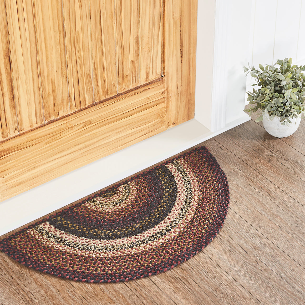 Beckham Jute Braided Rug Half Circle with Rug Pad 16.5"x33" VHC Brands