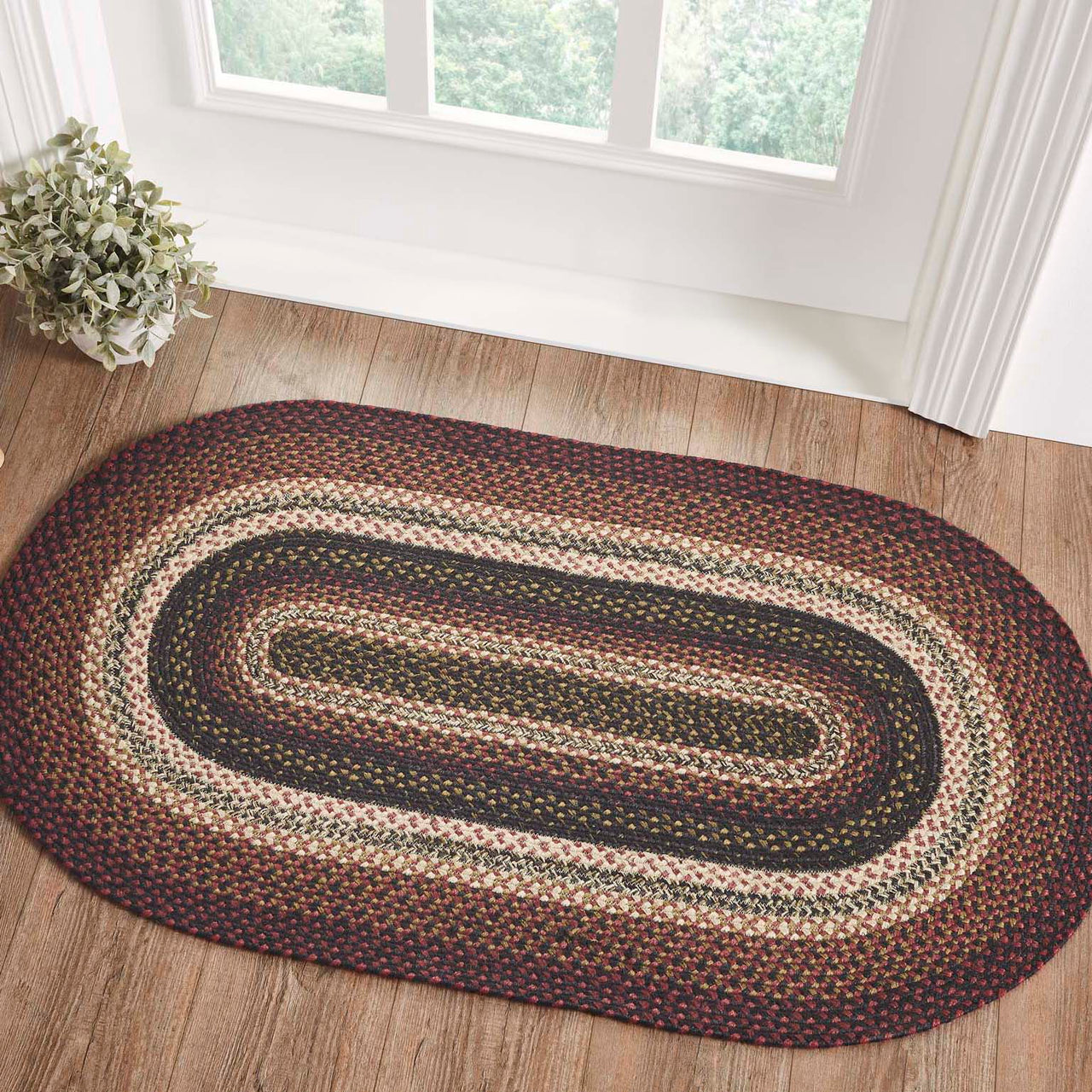 Beckham Jute Braided Rug Oval with Rug Pad 27"x48" VHC Brands