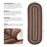 Thumbnail for Beckham Jute Braided Rug/Runner Oval with Rug Pad 22