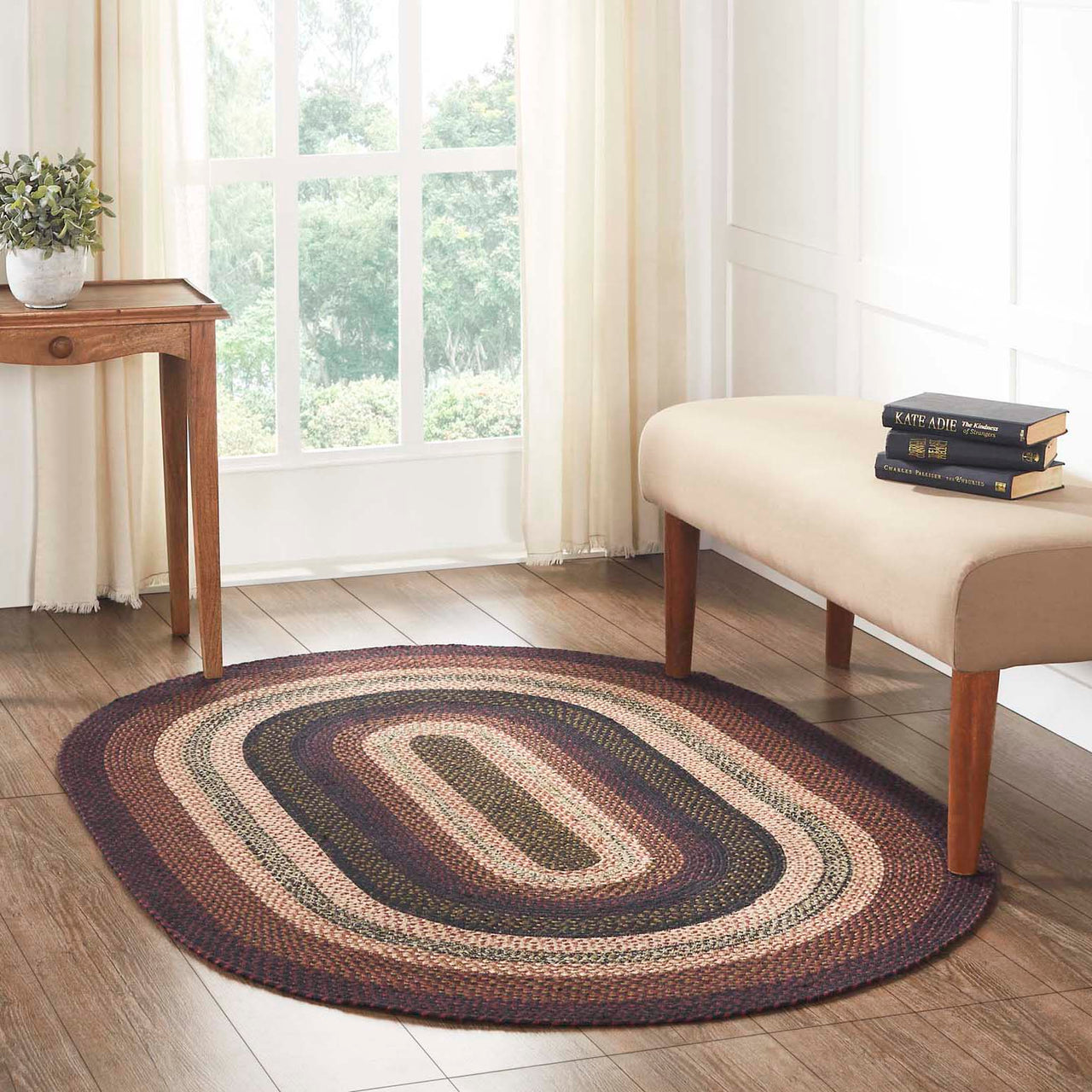 Beckham Jute Braided Rug Oval with Rug Pad 4'x6' VHC Brands