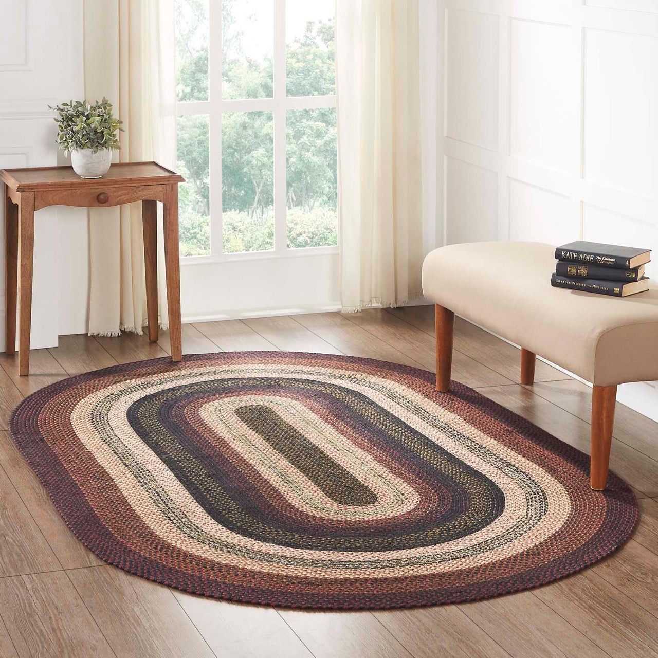 Beckham Jute Braided Rug Oval with Rug Pad 5'x8' VHC Brands - The Fox Decor
