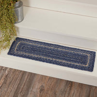 Thumbnail for Great Falls Blue Jute Stair Tread Rect Latex 8.5x27 VHC Brands