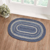 Thumbnail for Great Falls Blue Jute Braided Rug Oval with Rug Pad 20