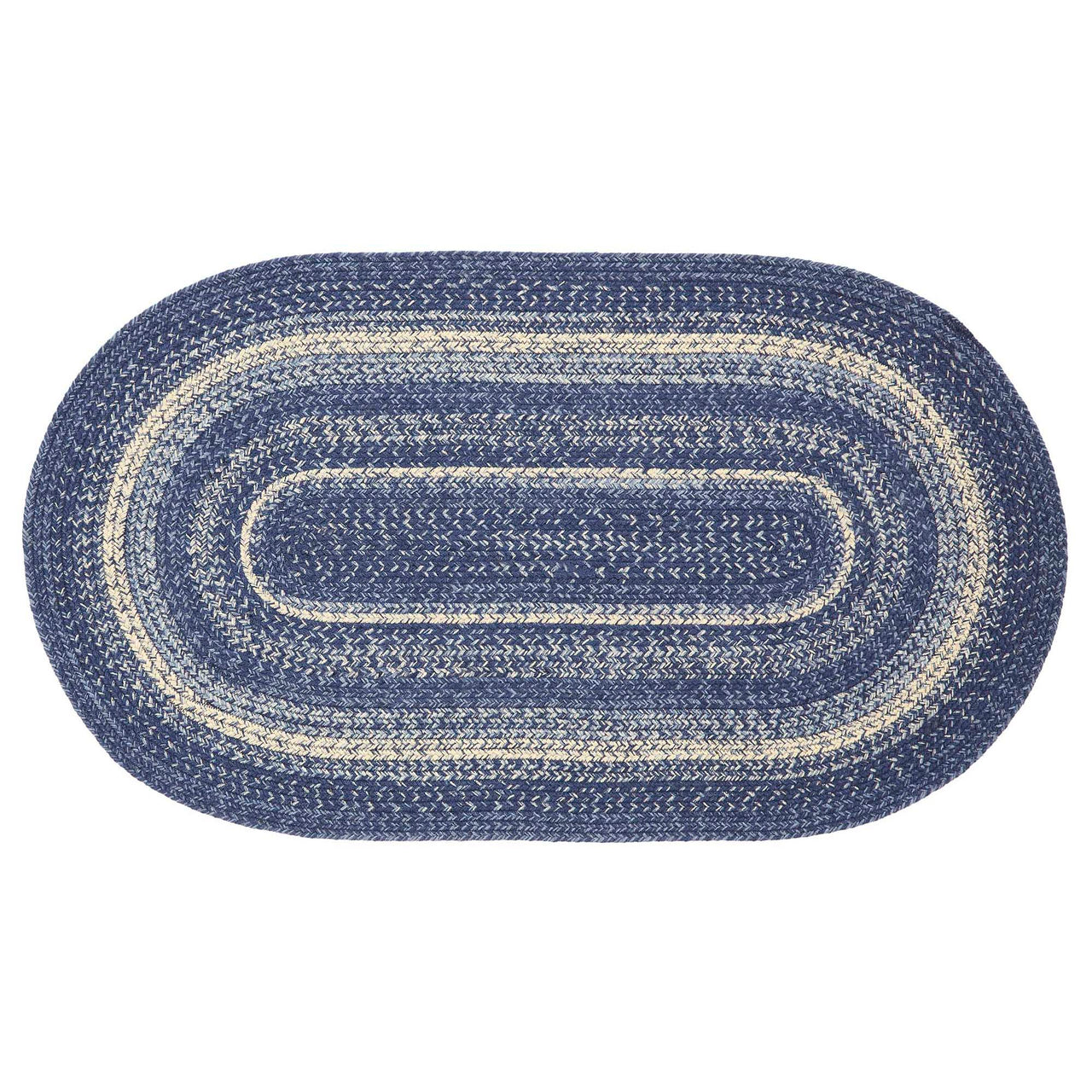 Great Falls Blue Jute Braided Rug Oval with Rug Pad 27"x48" VHC Brands - The Fox Decor