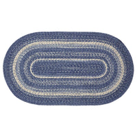 Great Falls Blue Jute Braided Rug Oval with Rug Pad 27