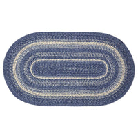Thumbnail for Great Falls Blue Jute Braided Rug Oval with Rug Pad 27