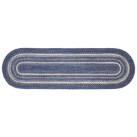 Thumbnail for Great Falls Blue Jute Braided Rug/Runner Oval with Rug Pad 22