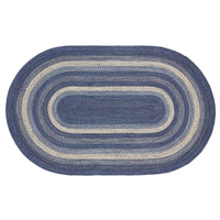 Thumbnail for Great Falls Blue Jute Braided Rug Oval with Rug Pad 5'x8' VHC Brands
