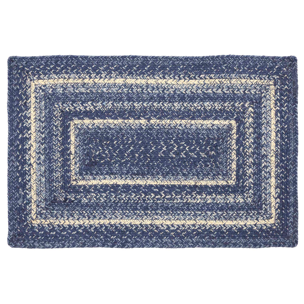 Great Falls Blue Jute Braided Rug Rect with Rug Pad 20"x30" VHC Brands