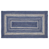 Great Falls Blue Jute Braided Rug Rect with Rug Pad 27