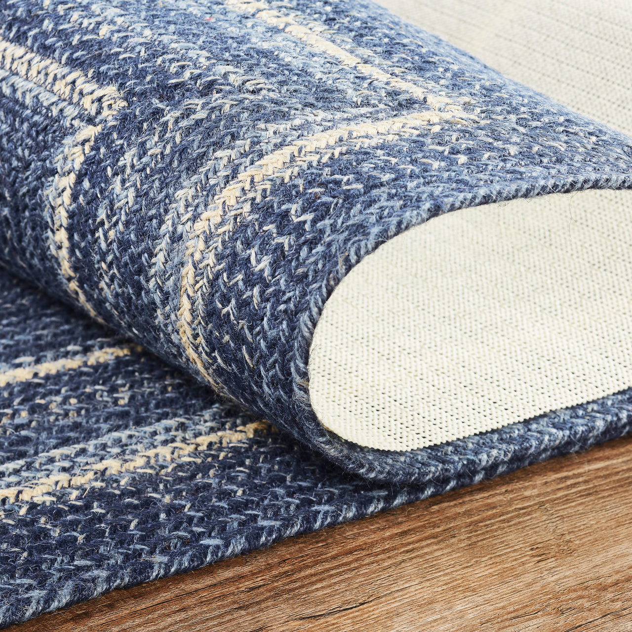 Great Falls Blue Jute Braided Rug/Runner Rect with Rug Pad 22"x72" VHC Brands - The Fox Decor