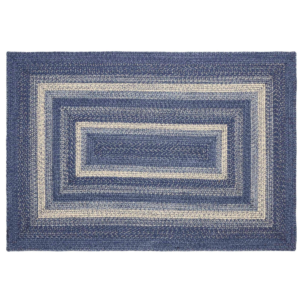 Great Falls Blue Jute Braided Rug Rect with Rug Pad 4'x6' VHC Brands - The Fox Decor