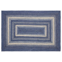 Great Falls Blue Jute Braided Rug Rect with Rug Pad 4'x6' VHC Brands - The Fox Decor