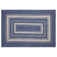 Thumbnail for Great Falls Blue Jute Braided Rug Rect with Rug Pad 4'x6' VHC Brands