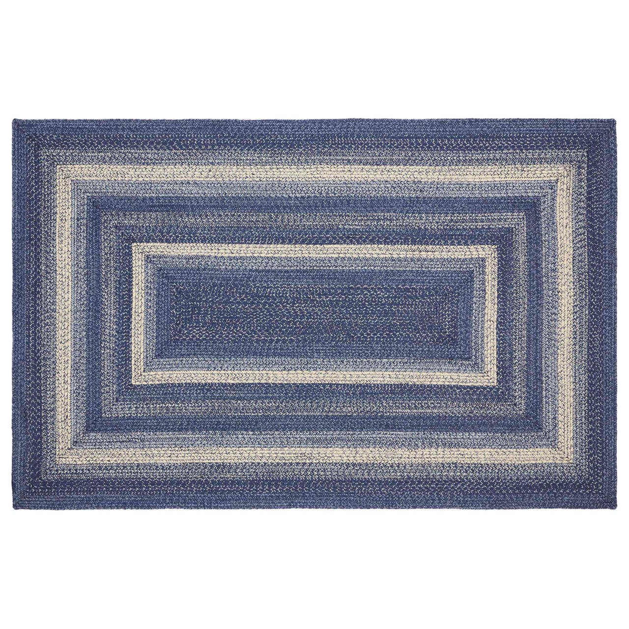 Great Falls Blue Jute Braided Rug Rect with Rug Pad 5'x8' VHC Brands