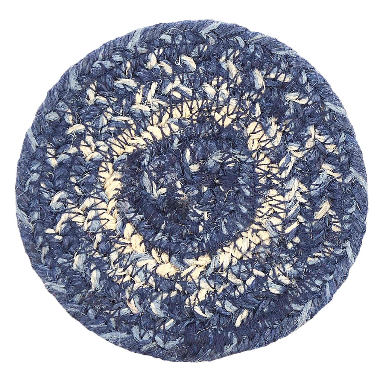 Great Falls Blue Jute Coaster Set of 6 VHC Brands - The Fox Decor
