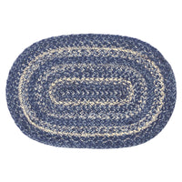 Thumbnail for Great Falls Blue Jute Braided Oval Placemat 12