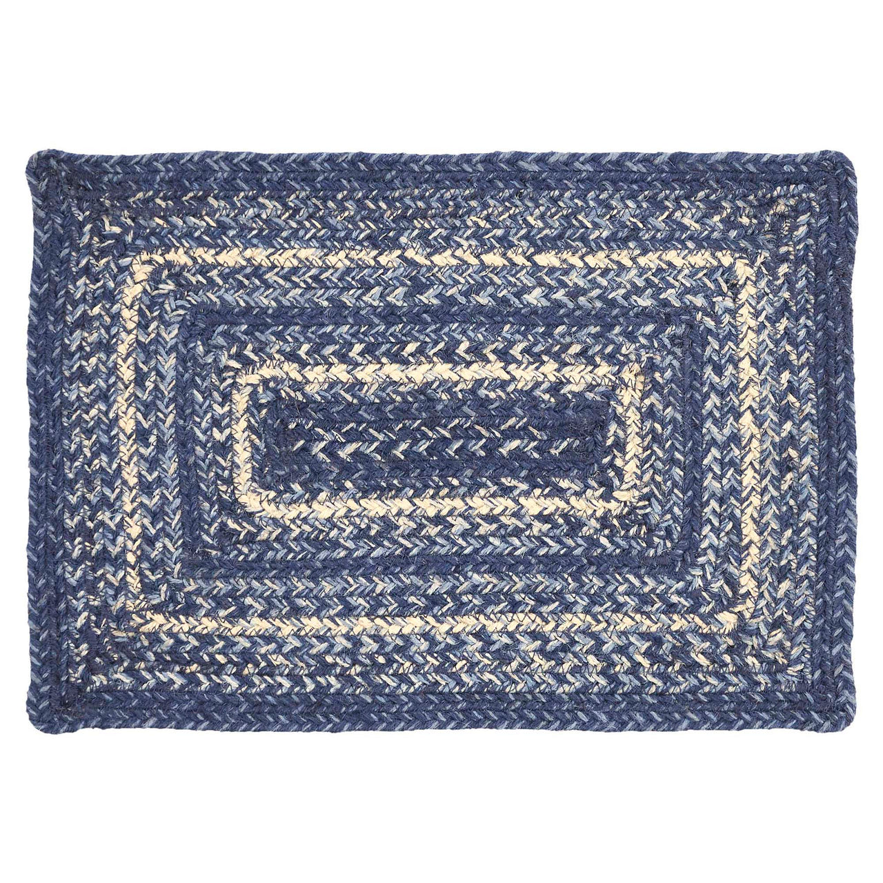 Great Falls Blue Jute Braided Rect Placemat 12"x18" VHC Brands - The Fox Decor