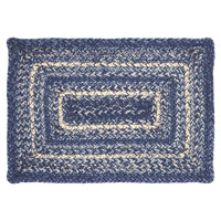 Thumbnail for Great Falls Blue Jute Braided Rect Placemat 12