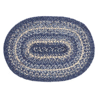 Thumbnail for Great Falls Blue Jute Braided Oval Placemat 10
