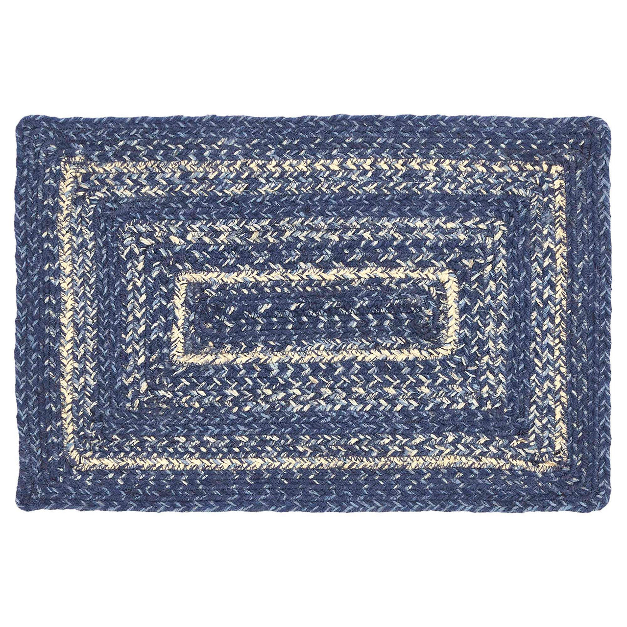 Great Falls Blue Jute Braided Rect Placemat 10"x15" VHC Brands - The Fox Decor