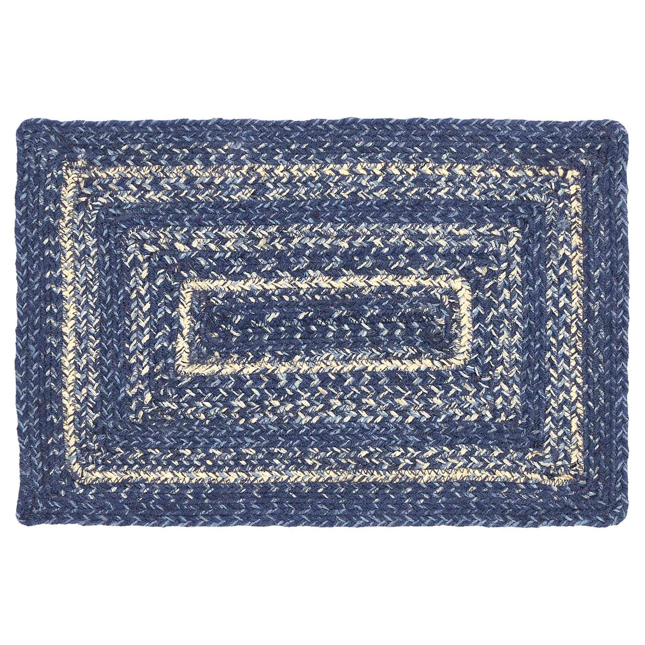 Great Falls Blue Jute Braided Rect Placemat 10"x15" VHC Brands