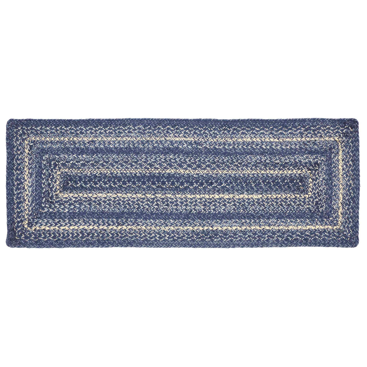 Great Falls Blue Jute Braided Rect Runner 13"x36" VHC Brands - The Fox Decor