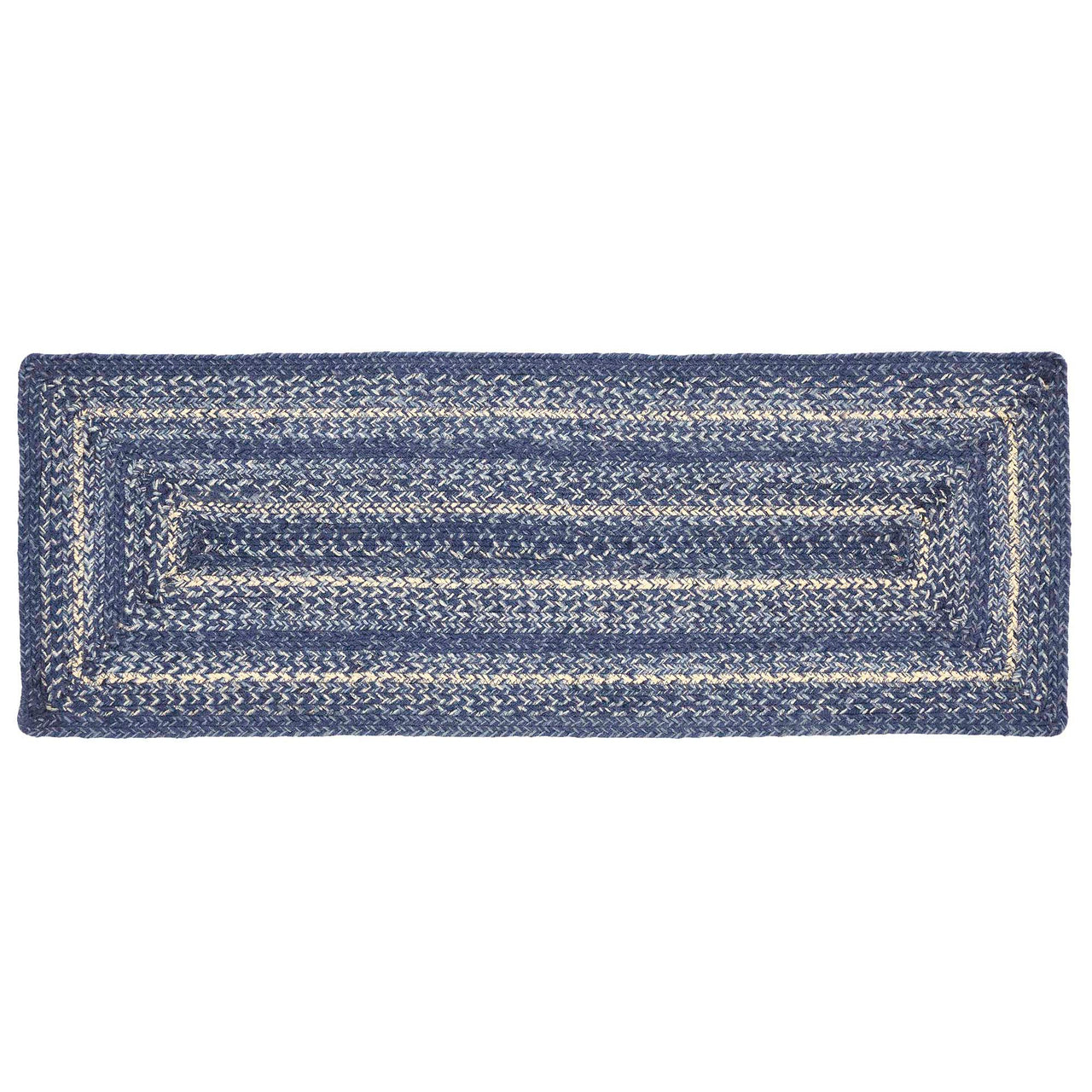 Great Falls Blue Jute Braided Rect Runner 13"x36" VHC Brands