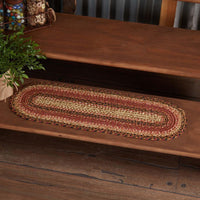 Thumbnail for Ginger Spice Jute Stair Tread Oval Latex 8.5x27 VHC Brands - The Fox Decor