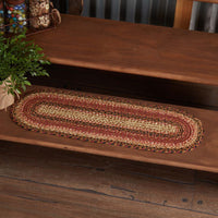 Thumbnail for Ginger Spice Jute Stair Tread Oval Latex 8.5x27 VHC Brands