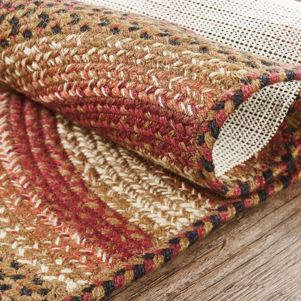 Ginger Spice Jute Braided Rug Half Circle with Rug Pad 16.5"x33" VHC Brands - The Fox Decor