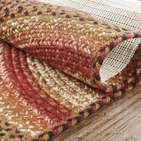 Thumbnail for Ginger Spice Jute Braided Rug Half Circle with Rug Pad 16.5