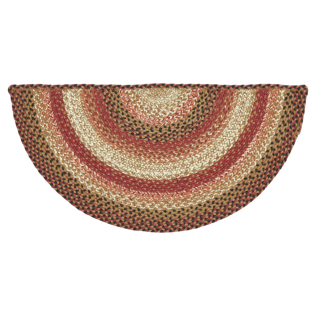 Ginger Spice Jute Braided Rug Half Circle with Rug Pad 16.5"x33" VHC Brands - The Fox Decor