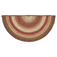 Thumbnail for Ginger Spice Jute Braided Rug Half Circle with Rug Pad 16.5