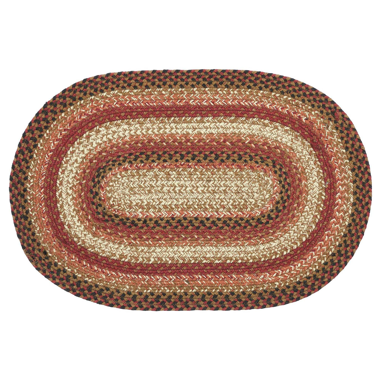 Ginger Spice Jute Braided Rug Oval with Rug Pad 20"x30" VHC Brands