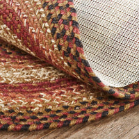 Thumbnail for Ginger Spice Jute Braided Rug Oval with Rug Pad 27