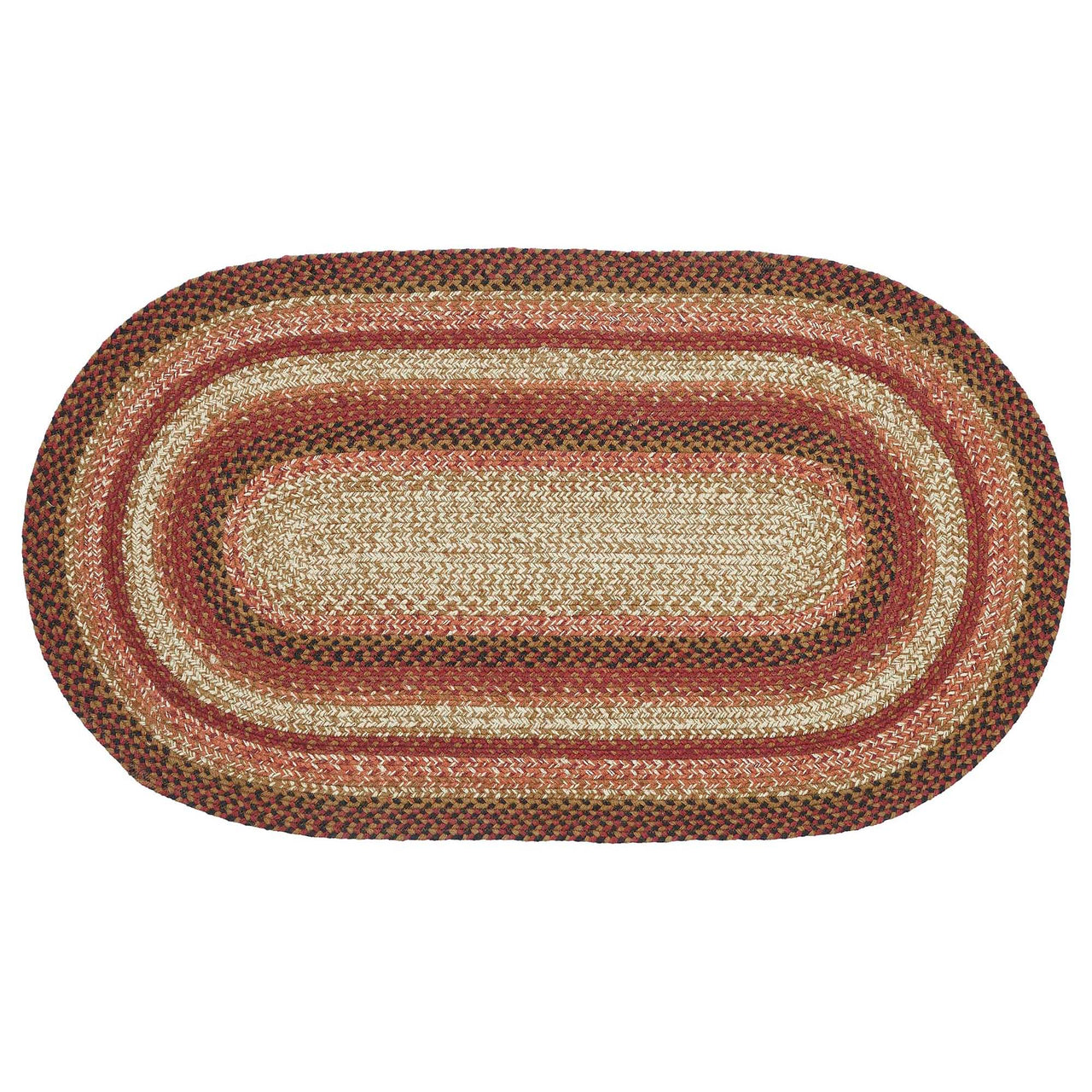 Ginger Spice Jute Braided Rug Oval with Rug Pad 27"x48" VHC Brands - The Fox Decor