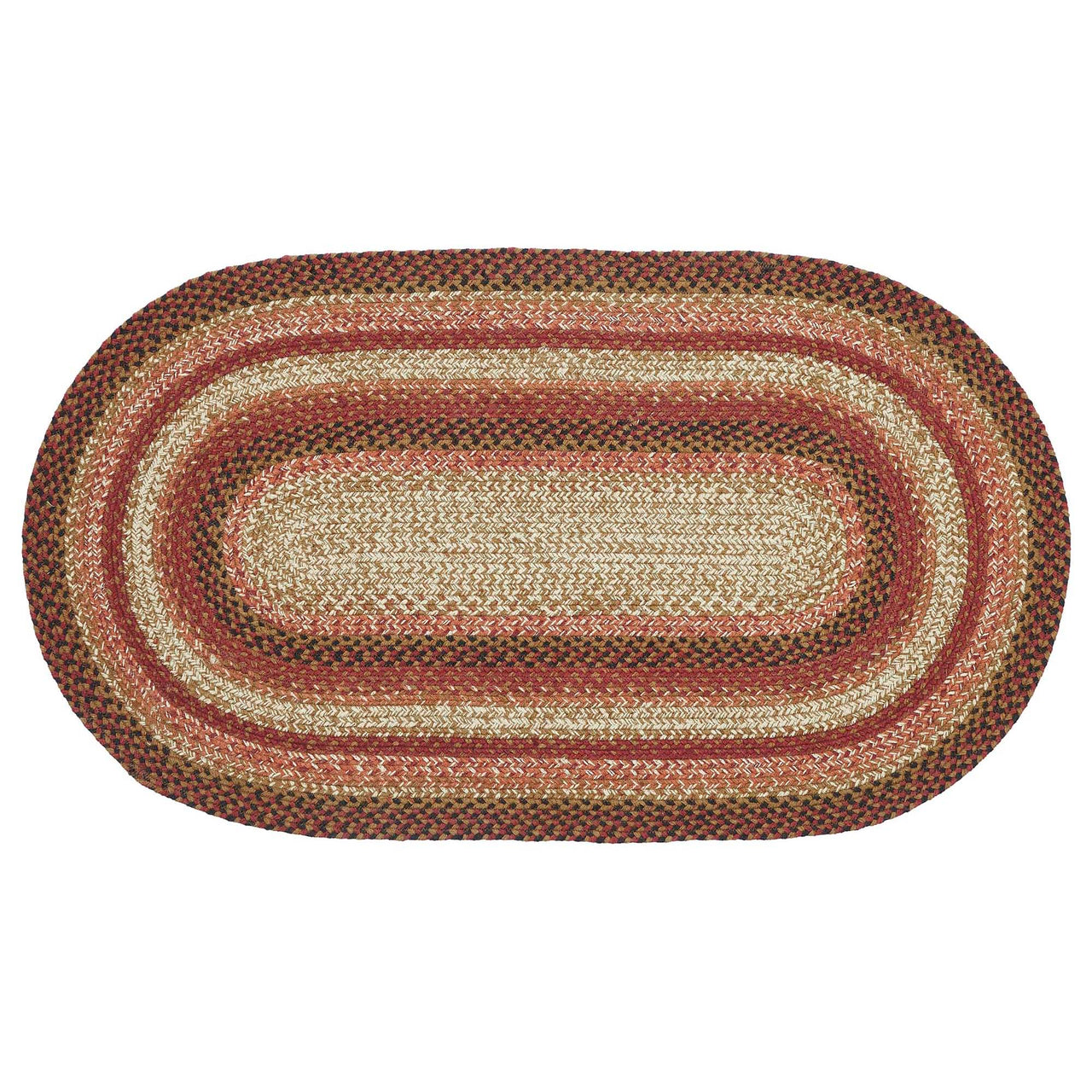 Ginger Spice Jute Braided Rug Oval with Rug Pad 27"x48" VHC Brands
