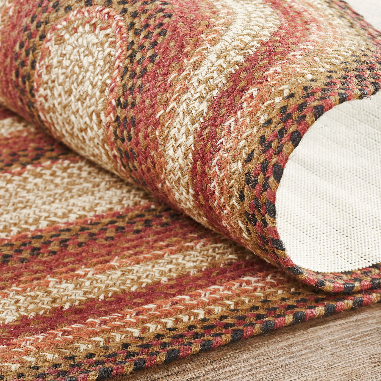 Ginger Spice Jute Braided Rug/Runner Oval with Rug Pad 22"x72" VHC Brands - The Fox Decor