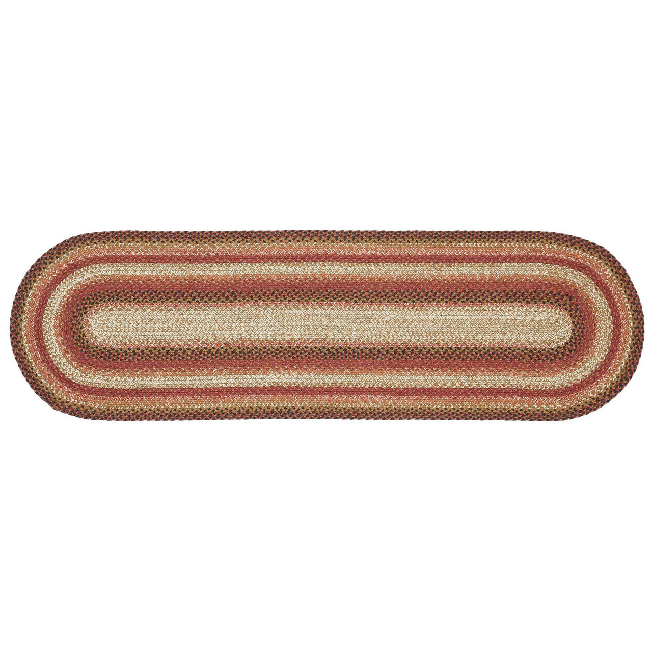Ginger Spice Jute Braided Rug/Runner Oval with Rug Pad 22"x72" VHC Brands - The Fox Decor
