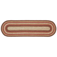 Thumbnail for Ginger Spice Jute Braided Rug/Runner Oval with Rug Pad 22