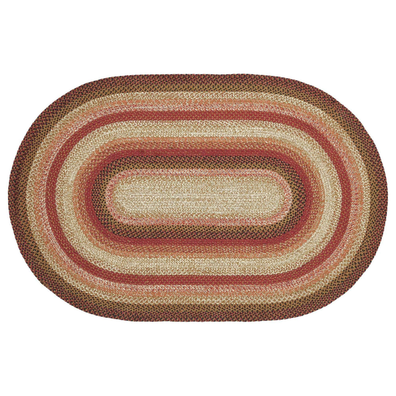 Ginger Spice Jute Braided Rug Oval with Rug Pad 4'x6' VHC Brands