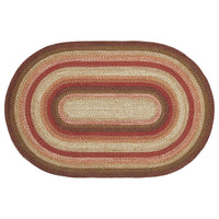 Thumbnail for Ginger Spice Jute Braided Rug Oval with Rug Pad 4'x6' VHC Brands