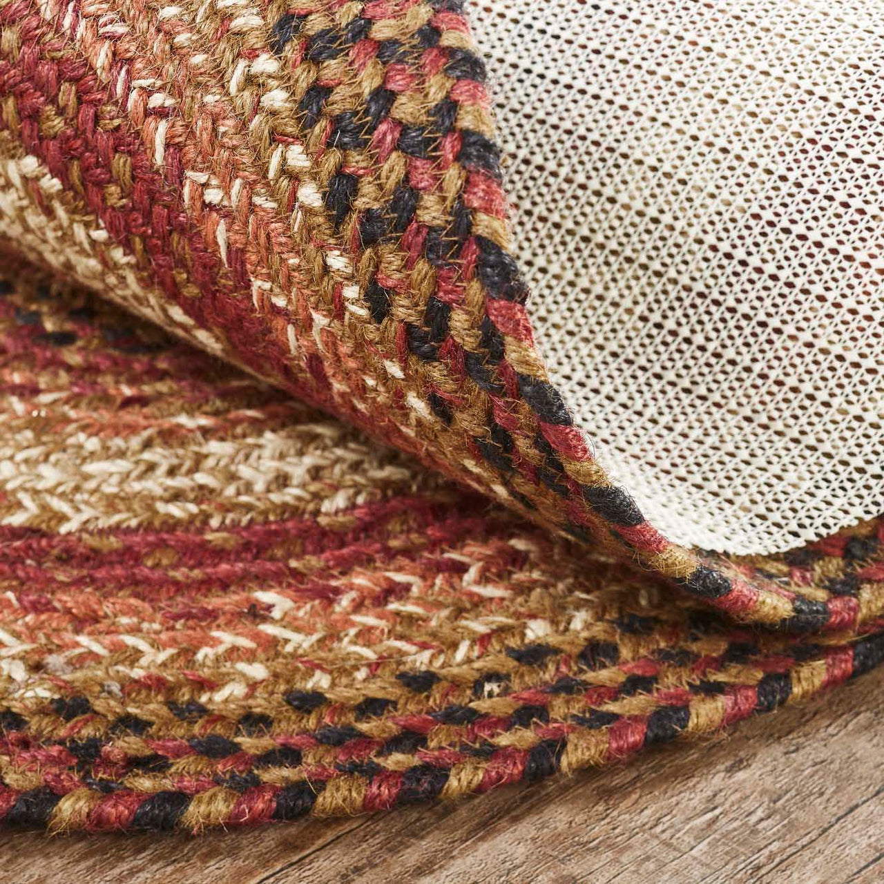 Ginger Spice Jute Braided Rug Oval with Rug Pad 5'x8' VHC Brands