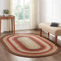 Thumbnail for Ginger Spice Jute Braided Rug Oval with Rug Pad 5'x8' VHC Brands