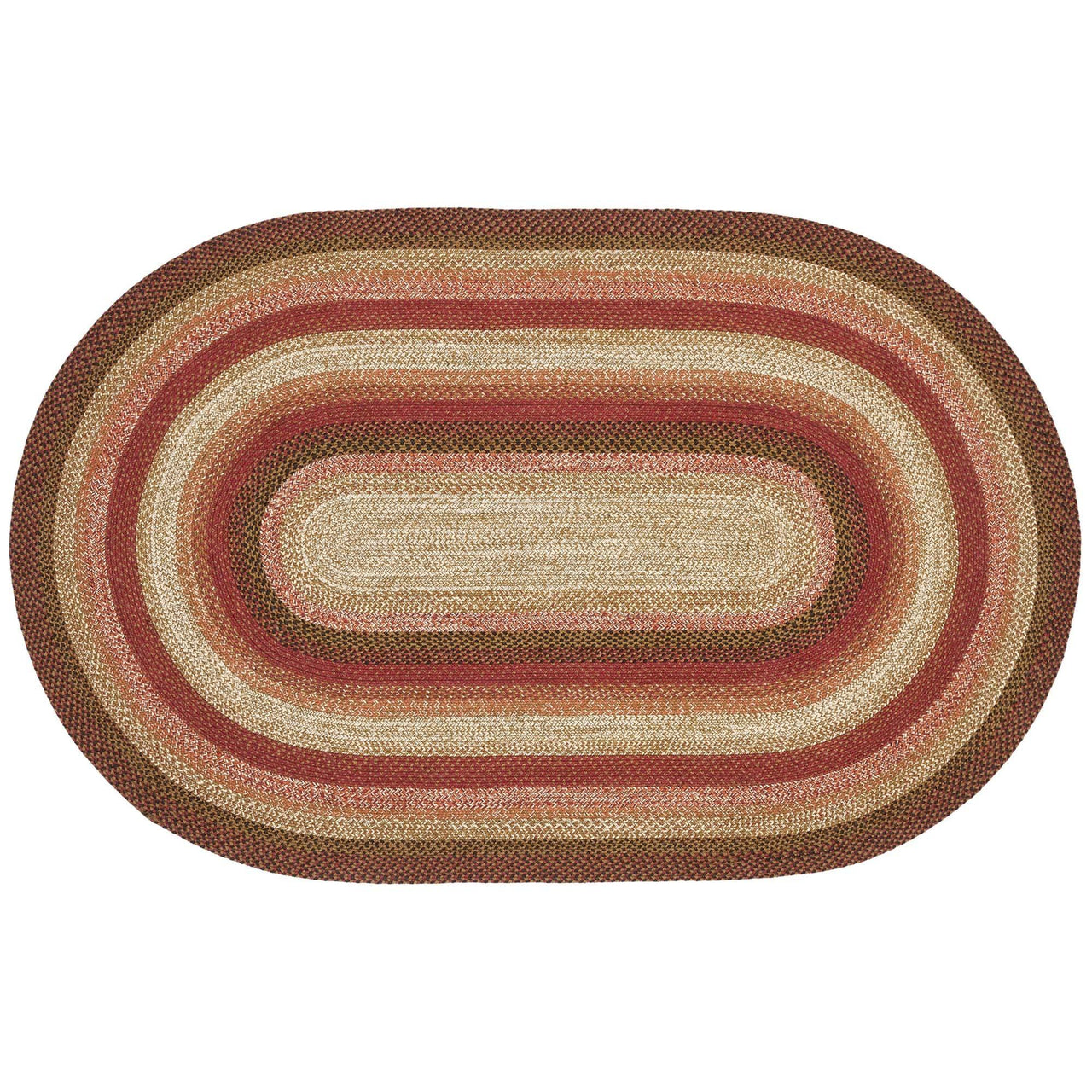 Ginger Spice Jute Braided Rug Oval with Rug Pad 5'x8' VHC Brands - The Fox Decor